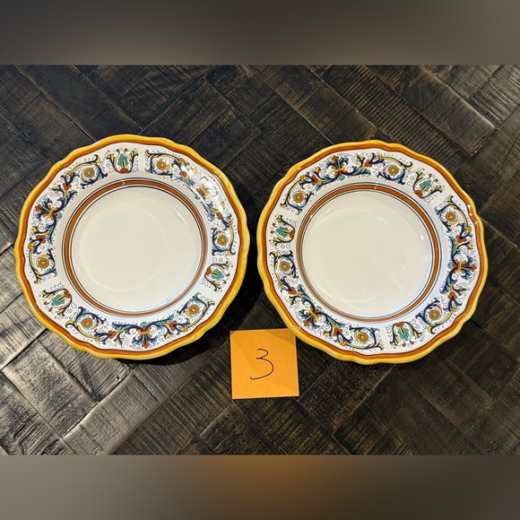 Sur la Table (2) Deruta Italian Pottery 10” Soup/Pasta Bowls #3 - Picture 1 of 4